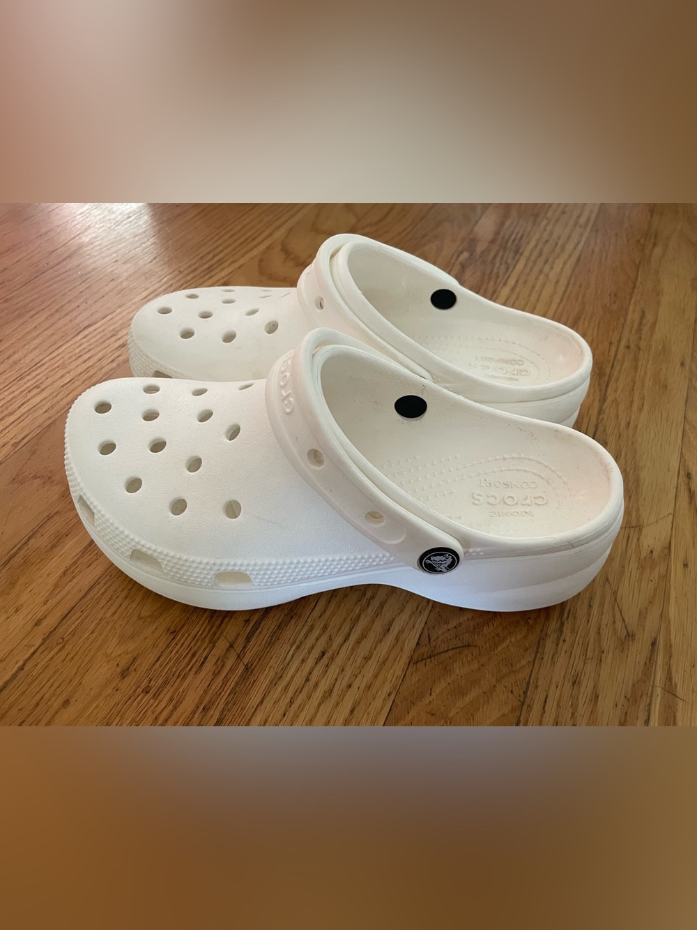 White Platform Crocs